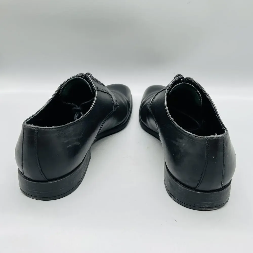 Paul Smith Shoes Mens 9 Black Leather Derby Oxford Dress Almond Toe Classic